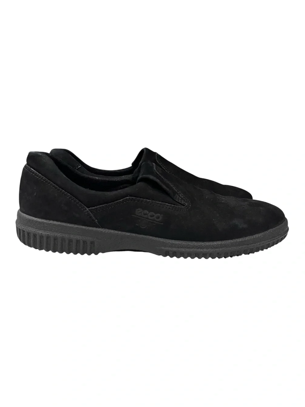 ECCO Soft Black Suede Leather Slip On Loafers Sneaker Comfort Size 42 /11-11.5